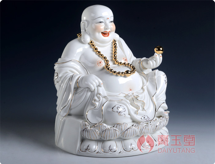 Yutang dai home smiling Buddha maitreya ceramic Buddha Buddha home furnishing articles/a bigger opening gifts