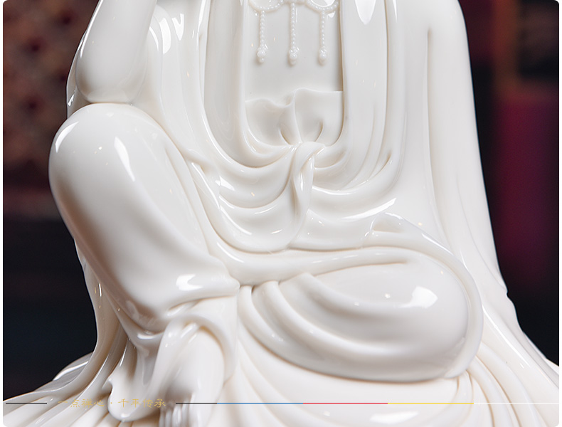 Yutang dai dehua white porcelain to see if the sound of Buddha furnishing articles Zheng Jinxing manually signed a limited edition of avalokitesvara