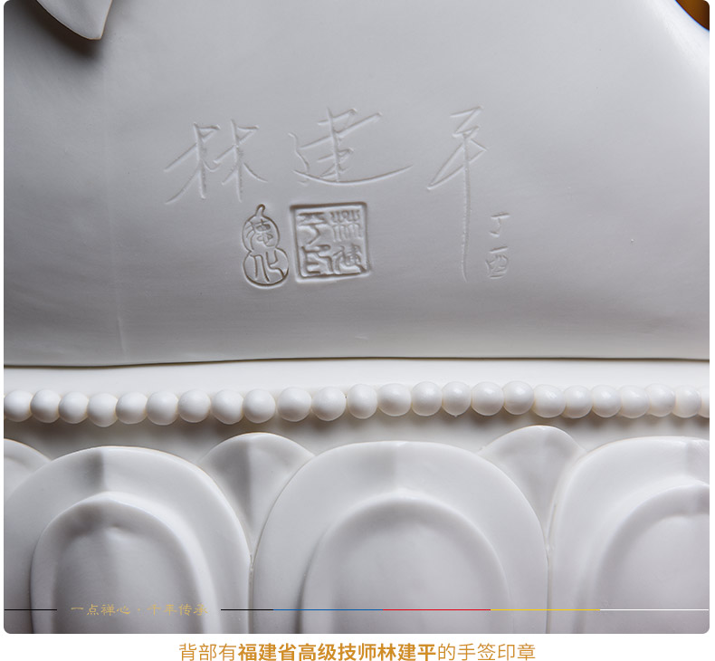 Yutang dai dehua white porcelain Buddha ceramics handicraft furnishing articles jian - pin Lin hua yan three holy D26-38