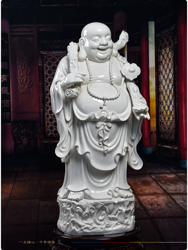 Yutang dai ceramic big Buddha floor furnishing articles vestibular adornment/1 m Gao Lishi maitreya D12-34