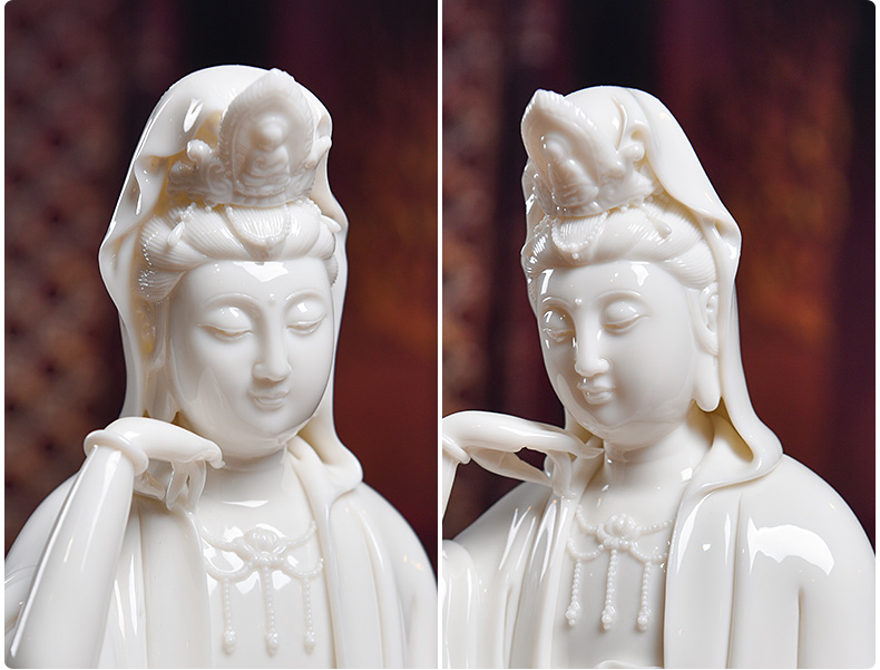 Yutang dai dehua white porcelain to see if the sound of Buddha furnishing articles Zheng Jinxing manually signed a limited edition of avalokitesvara