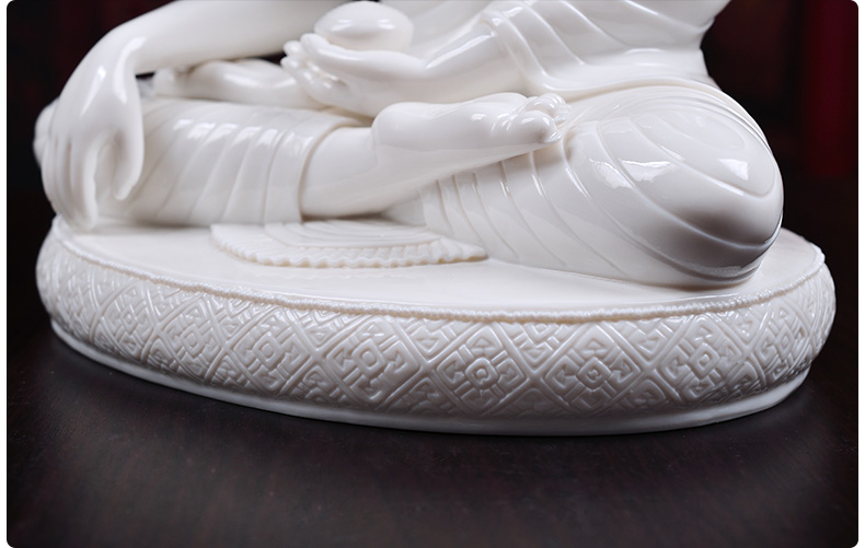 Yutang dai dehua ceramic Buddha furnishing articles from lard white porcelain bodh gaya shakyamuni Buddha D01-077 - a