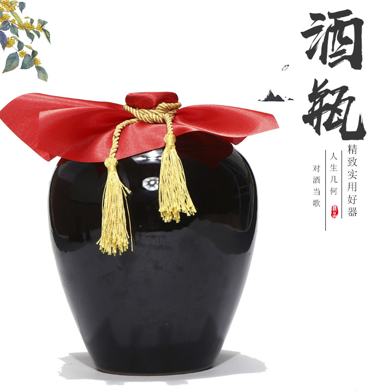 5 catties Old red glazed small mouth light altar 2500ml Lixing Purple Sand Ceramic Air Wine 2 5 liters Wine Bottle Seal Tank