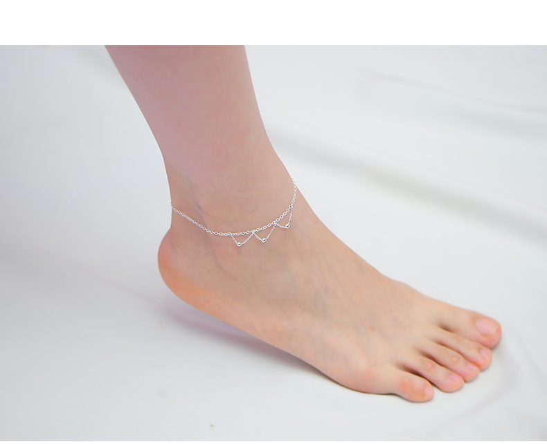 Vòng chân bạc nữ 999 sterling bạc dành cho người lớn ngọt ngào trang sức gợi cảm sinh viên Hàn Quốc chuỗi mắt cá chân đơn giản chuỗi chân chuông vòng đeo chân