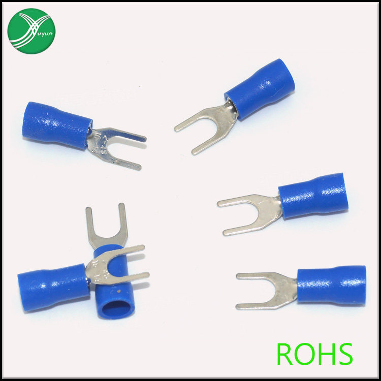 Y U - shaped fork insulation sheath cold - pressed terminal car modification accessories blue - head terminal