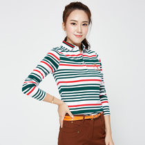 POLO golf clearance golf mens and womens long-sleeved T-shirt slim striped bottoming clothes