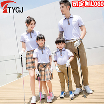 Golf clothing parent-child clothing summer clothing full family clothing children couples mother and son Women short sleeve T-shirt clothing customization