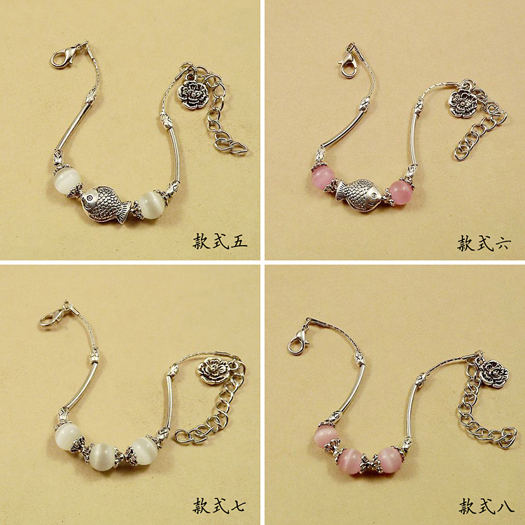 Phong cách retro dân tộc nữ sinh viên đơn giản cá tính Tây Tạng bạc opal vòng tay trang sức Trung Quốc phong cách 10 nhân dân tệ trở xuống vòng bạc cho bé