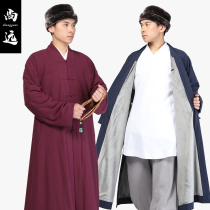 Shangyuan winter coat cotton plus velvet long Jialan coat Vest vest Winter warm cotton clothes Monk clothes Monk clothes