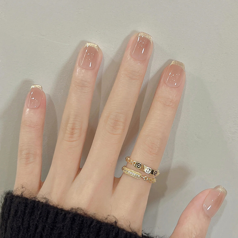 Purely Handmade Nude French Style Press-On Nails, Short Style, 2026 New Model, High-End, Popular, Internet-Famous, Everyday Use, Brightening Effect