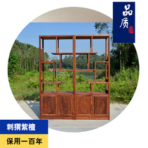 Mahogany Ming and Qing antique living room partition Bo ancient shelf solid wood carved porch lockers Chinese Rosewood Duobao Pavilion