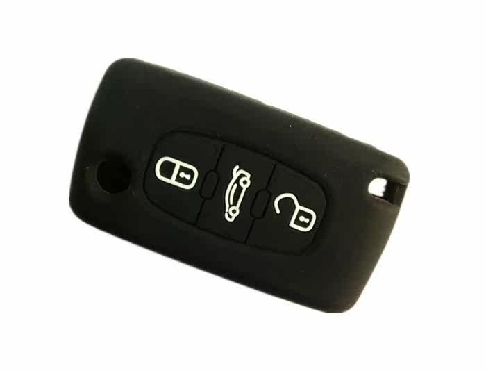 Suitable for Peugeot 508207308407408Rcz Silicone Key Bag Car Remote Control Protective Cover Anti-Slip