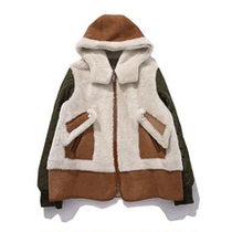 BodhlCat down spliced ​​loose sheepskin all-in-one temperament fur jacket European women