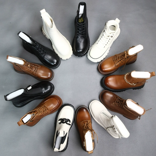 Martens, демисезонные кожаные модные челси в английском стиле, женский стиль, из натуральной кожи, воловья кожа, в британском стиле