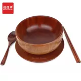 Ретро деревянная большая детская посуда для домашнего использования из натурального дерева, комплект, китайский стиль
