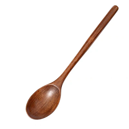 Деревянная высушенная рисовая ложка японская деревянная ложка в стиле в стиле, чтобы поесть, сеять порошковая ложка, длинная ложера рамена с розовой деревянной головкой.