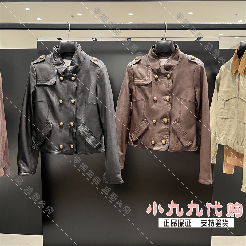 Oushili 1Mh331002F Genuine Product from the Store, 2026 Autumn New Model, Lambskin Double-Breasted Jacket, 4399 Oushili 1Mh331002F Genuine Product from the Store, 2026 Autumn New Model, Lambskin Double-Breasted Jacket, 4399