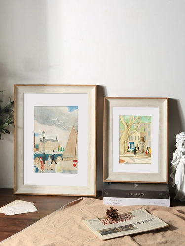 Ретро настенная деревянная фоторамка из натурального дерева, в американском стиле, 8 дюймов