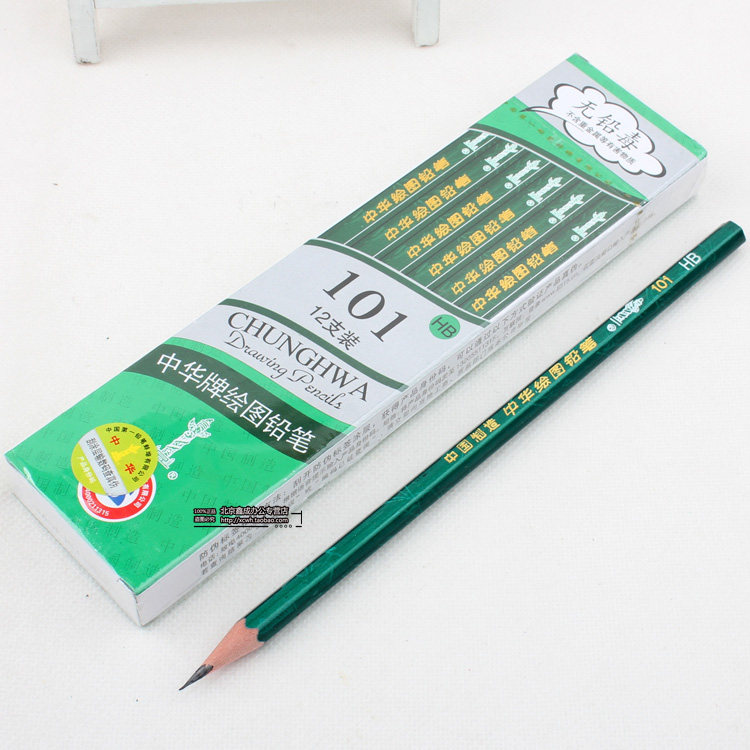Chinese pencil drawing pencil HB Chinese pencil 12 boxes standard writing pencil students pencil