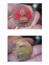 Perfect beautiful bronze tire enamel National Day Commemorates the head of Maos head 1949 to 1952