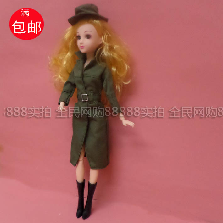 Áo gió dài nhiều màu mũ thời trang 30CM Barbie Barbie thay quần áo chơi đồ chơi nhà gái bộ đồ chơi nấu ăn mini