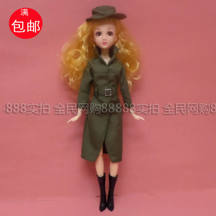 Áo gió dài nhiều màu mũ thời trang 30CM Barbie Barbie thay quần áo chơi đồ chơi nhà gái bộ đồ chơi nấu ăn mini