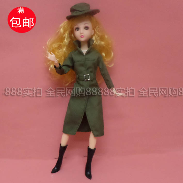 Áo gió dài nhiều màu mũ thời trang 30CM Barbie Barbie thay quần áo chơi đồ chơi nhà gái bộ đồ chơi nấu ăn mini