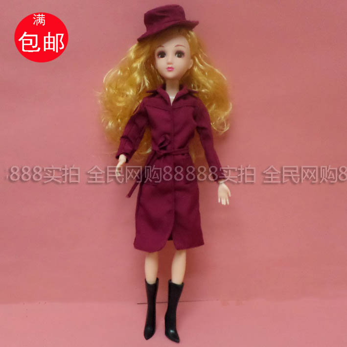 Áo gió dài nhiều màu mũ thời trang 30CM Barbie Barbie thay quần áo chơi đồ chơi nhà gái bộ đồ chơi nấu ăn mini