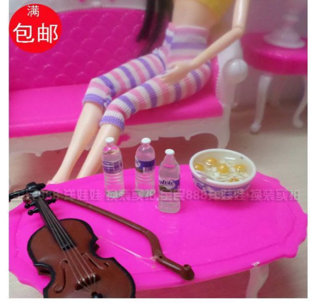 Mini mô phỏng chai nước khoáng Barbie Barbie 30CM búp bê cô gái công chúa chơi phụ kiện nhà đồ chơi trang điểm cho bé
