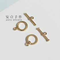 Ottle smooth hemp bracelet necklace closing copper plating 14K gold diy jewelry accessories handmade material