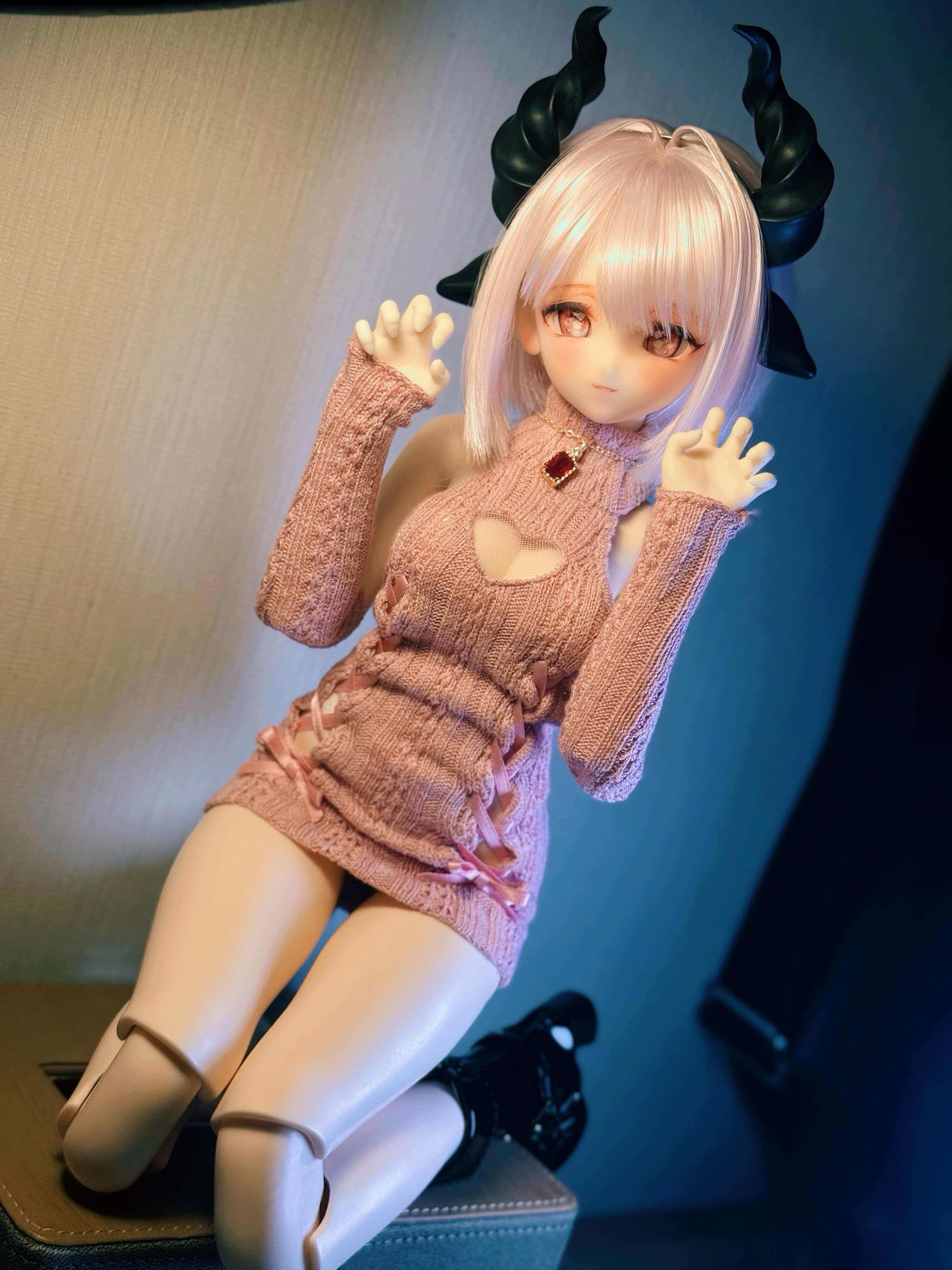 bjd衣服3分4分6分blythe 爱心毛线裙 套装bjd娃娃衣服配件毛线裙