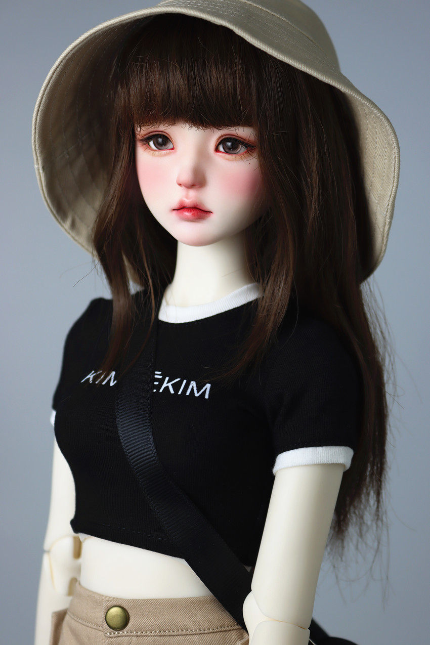 bjd3分4分娃衣 背心 工装裙 渔夫帽