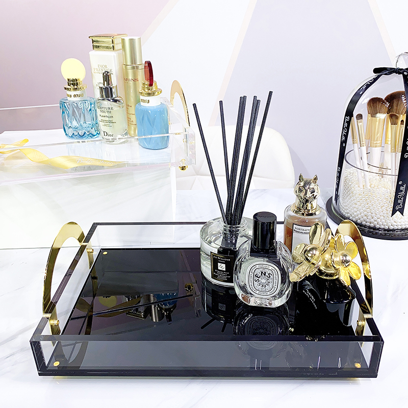 Tray Household storage plate Acrylic living room coffee table Model room decoration European light luxury creative aroma plate