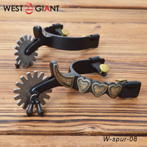 Export grade plum blossom black steel spurs western cowboy boots spurs womens large gear harness accessories