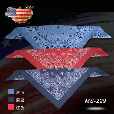 United States imported pure cotton western denim square towel horse riding pure cotton headscarf scarf bib Western giant harness