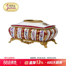 Julianne European luxury art tissue box French exquisite copper ceramic living room desktop coffee table decoration tissue box