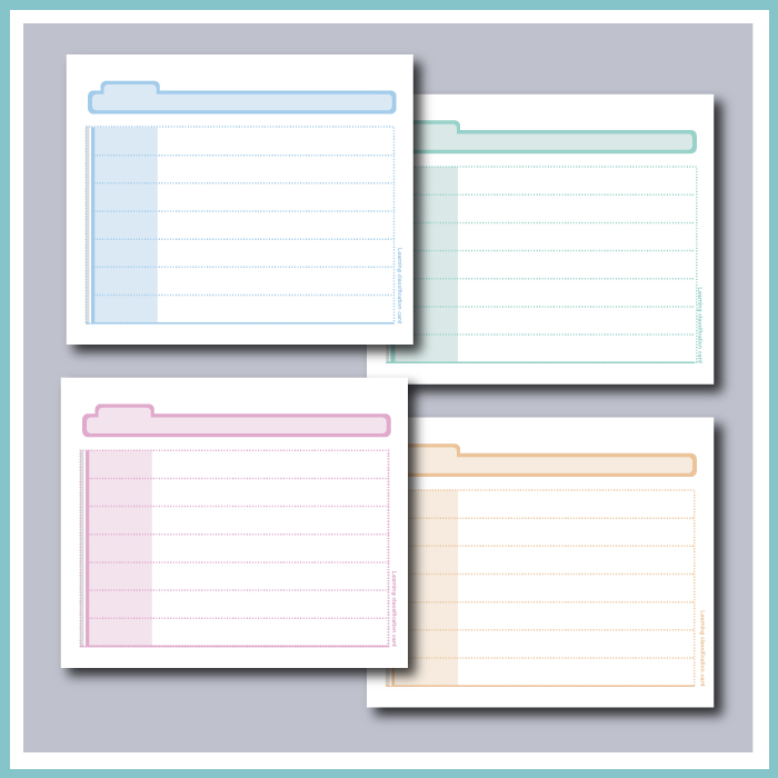 Double-sided 40 white cards (4 colors) bag Japanese minimalist INDEX CARDS flashcard index classification card