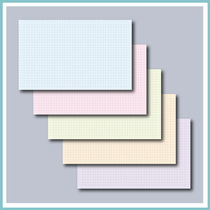 3 X 5-inch universal grid index cards digest index cards 5-color classification 50-sheet pack