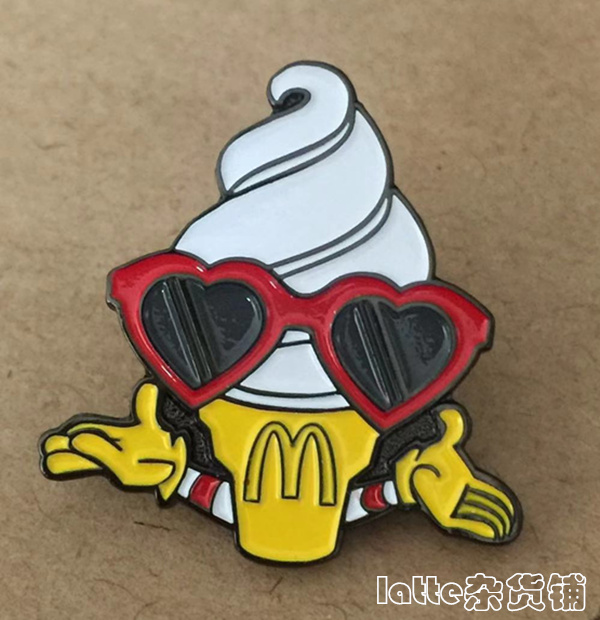 McDonald's cylinder ice cream badge pins McDonald's Ice cream commemorative badge Brooch McDonald's badge