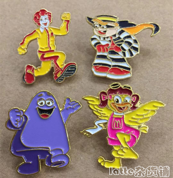 McDonald's four small blessing badges pins big bird sister milkshake big brother burger thief Uncle Commemorative Medal