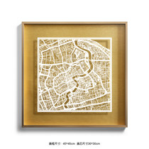 o3 original design paper-cut paper-cut 30CM map core 45 * 45cm3D metal picture frame mounting custom service