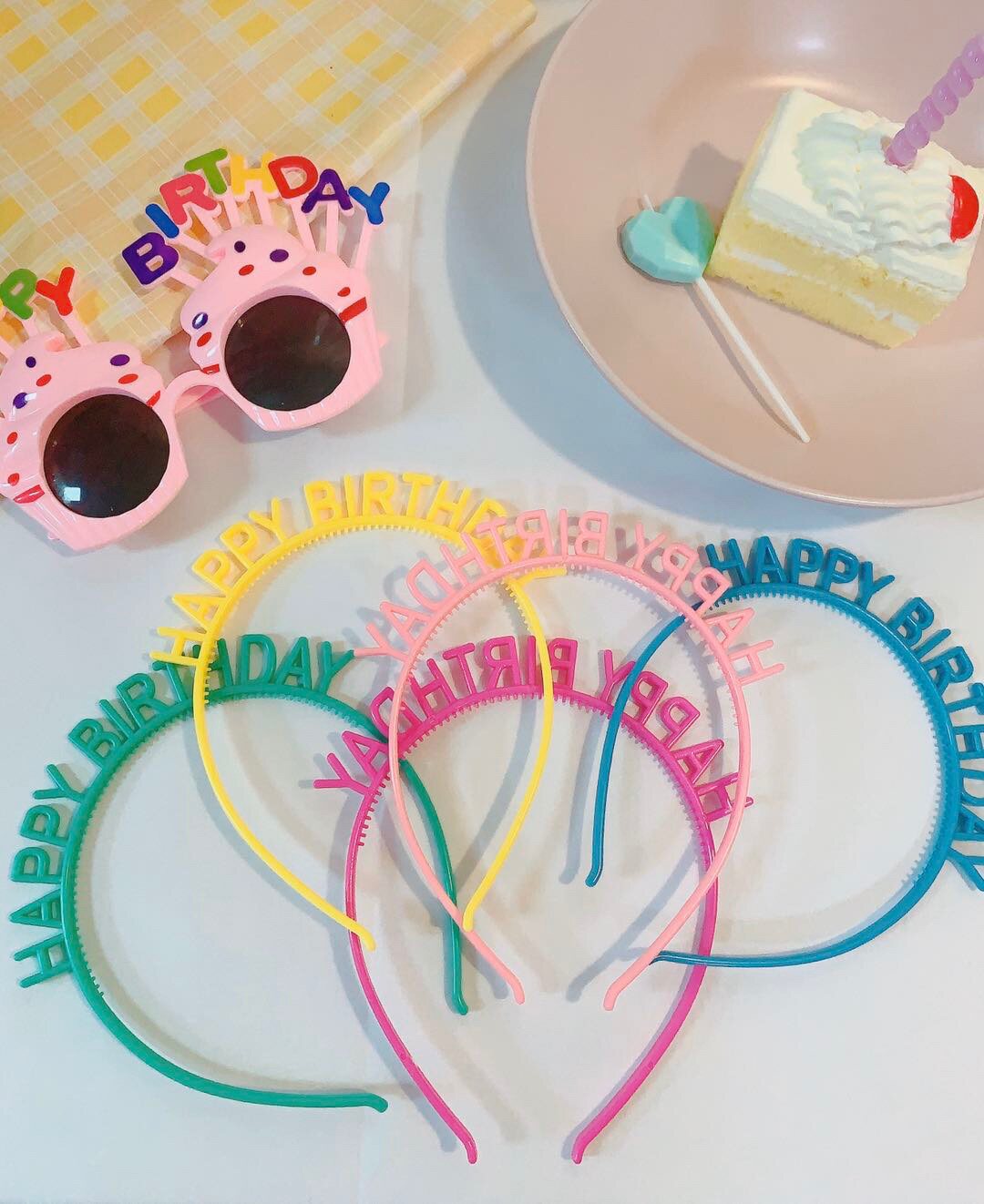 Ins wind happy birthday letter headband headband birthday props party photo children's best friend all-match dress