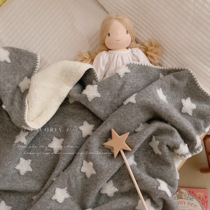 Favoria Korean ins tweed jacquard warm padded children's blanket kindergarten nap blanket office blanket