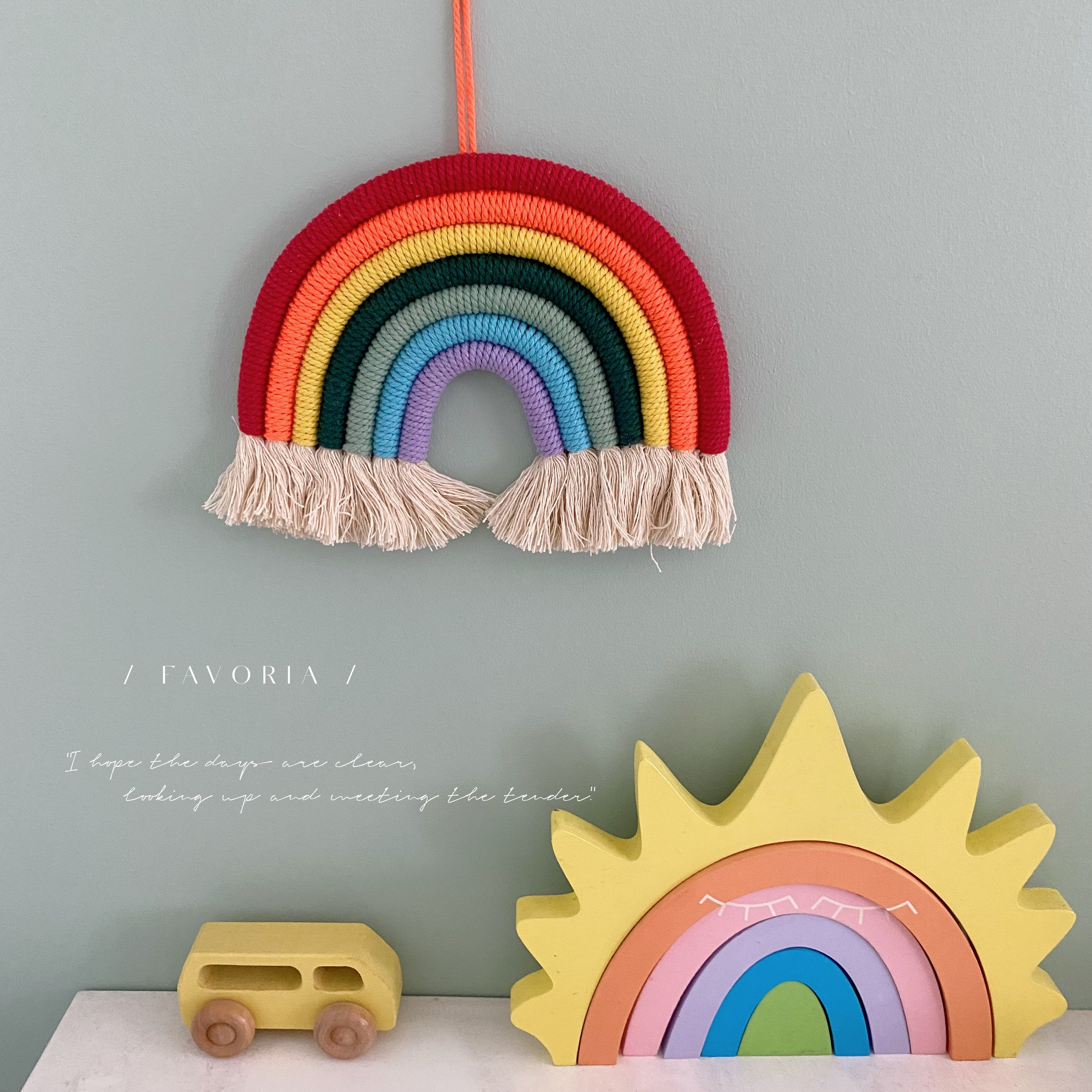 Korean ins Nordic style home children's room decoration pendant hand-woven rainbow hanging decoration wall decoration