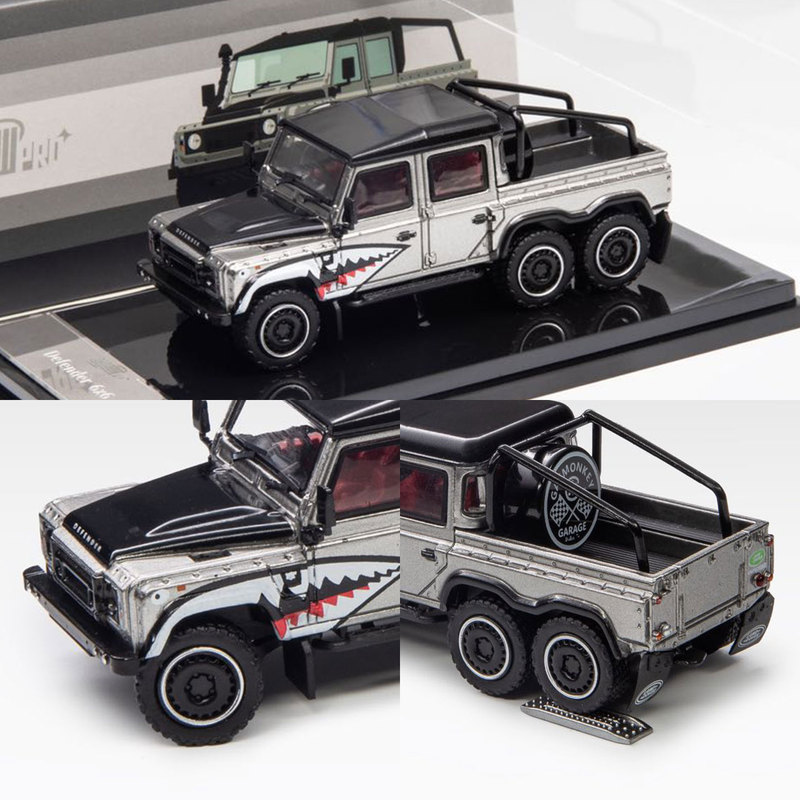 Gcd/Shadow Pro 1:64 Land Rover Defender 6X6 Shark Mouth Painted Alloy Car Model Car Model Ornament Gcd/Shadow Pro 1:64 Land Rover Defender 6X6 Shark Mouth Painted Alloy Car Model Car Model Ornament