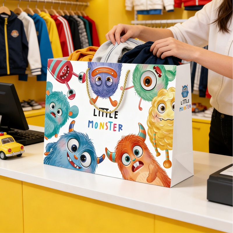 Super Cute Monster Cartoon Gift Bag Shopping Bag Cute Children's Clothing Tote Bag Wholesale Creative Colorful Packaging Bag Super Cute Monster Cartoon Gift Bag Shopping Bag Cute Children's Clothing Tote Bag Wholesale Creative Colorful Packaging Bag
