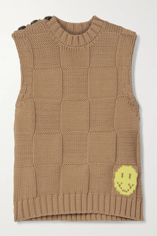 In Stock~Ganni Buttoned Smiley Face Knit Vest