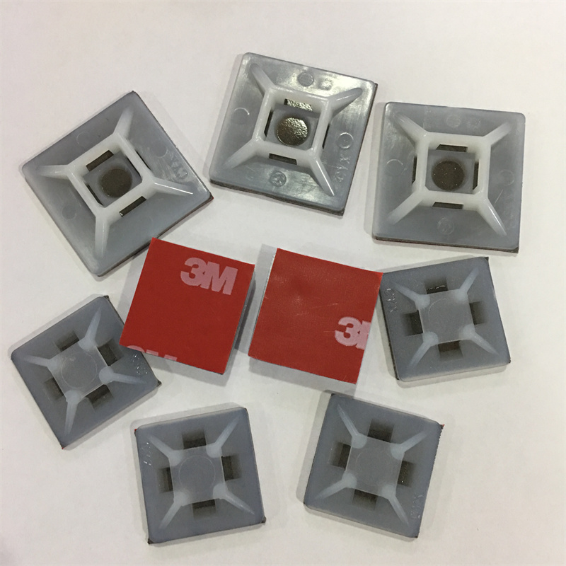 3m Red Adhesive Self-Adhesive Positioning Piece Suction Cup Nylon Cable Tie Holder Hc-102 Hc-101 Strong Adhesive 100 Pieces