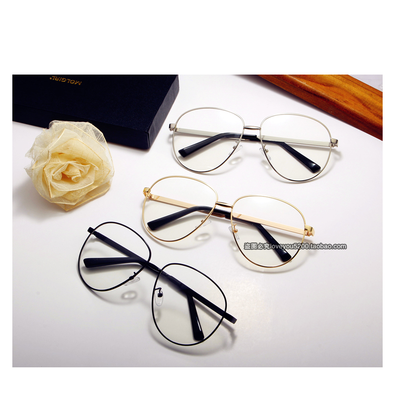 Phiên bản tiếng Hàn của thủy triều retro khung kính lớn khung nữ lưới mắt đỏ Su Yan Pingguang gương bảo vệ bức xạ kính nam kính mắt eye plus