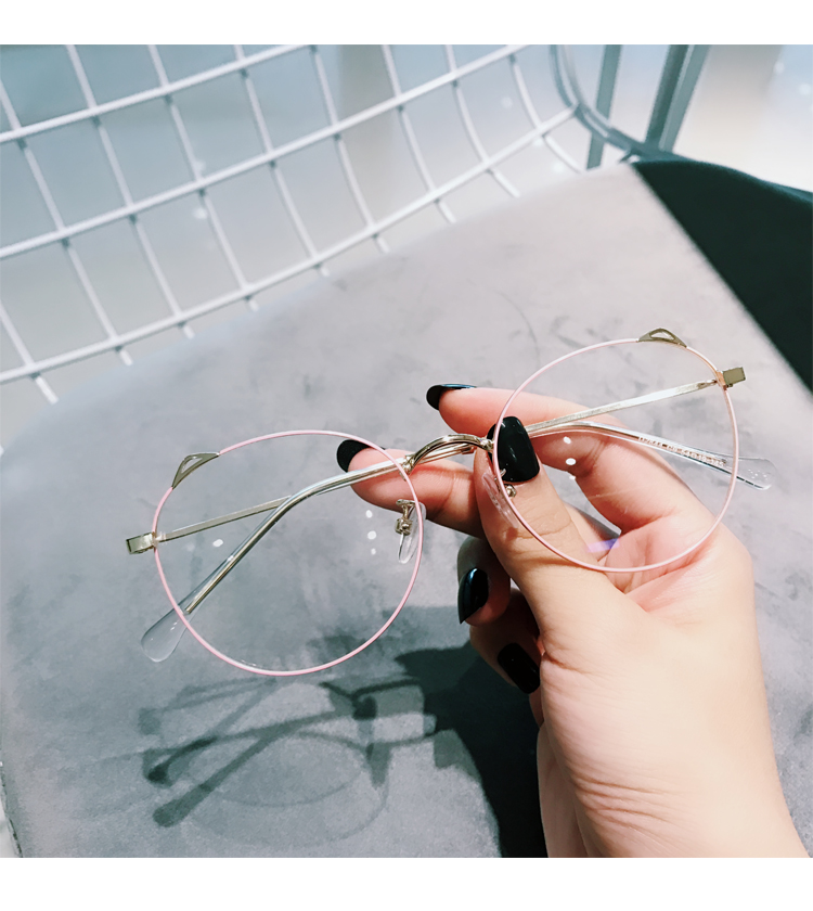Net red ins cat tai kính gọng kính tròn nữ phiên bản Hàn Quốc của gương phẳng thủy triều phong cách Harajuku khung mắt ulzzang kính mắt